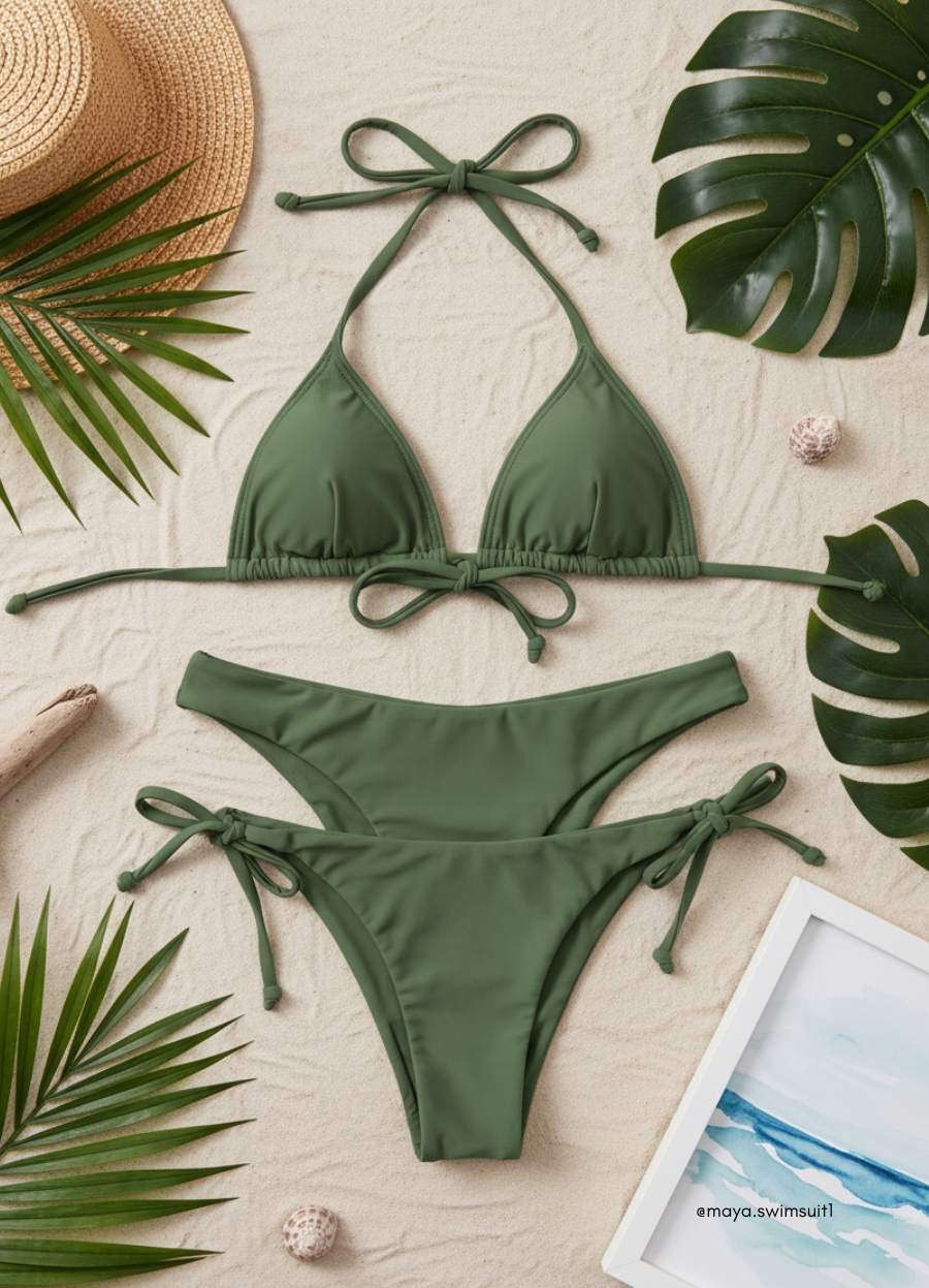 Bikini Oasis Verde – Set de 3 Prendas